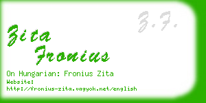 zita fronius business card